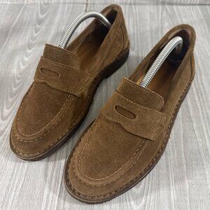 Drake’s Suede Penny Loafer shoes size 6 UK 7US color brown made in Italy